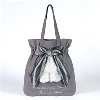 ゴースト&レディ　Maison de FLEUR リボントートバッグ（グレイ）