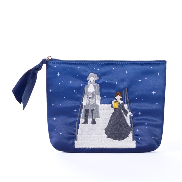 ゴースト&レディ　刺しゅうフラットポーチ