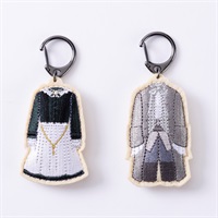 ゴースト&レディ　刺しゅうキーホルダーセット（フロー＆グレイ）